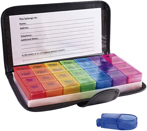 Sammons Preston 345802 Medi-Planner, Weekly 7 Day Pill Organizer, Jumbo Pill Container with 28 Compartments for Four Daily Doses, Extra Large for Travel and Medication Tracking, Braille,. . Jumbo pill organizer 4 times a day